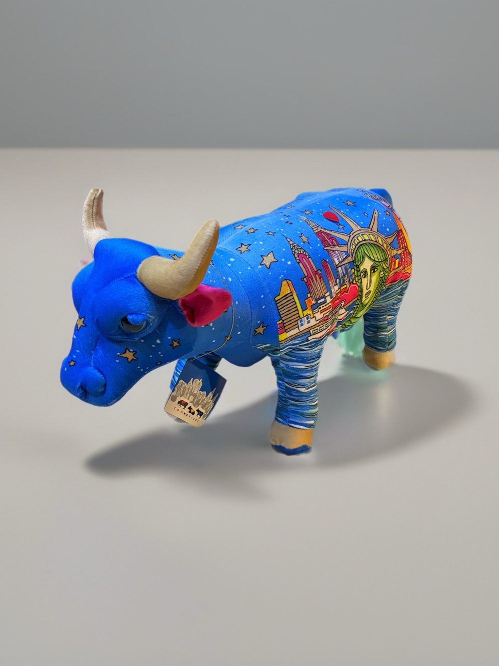Cow Parade Blue New York Liberty & Skyline Decorative Plush 20 in